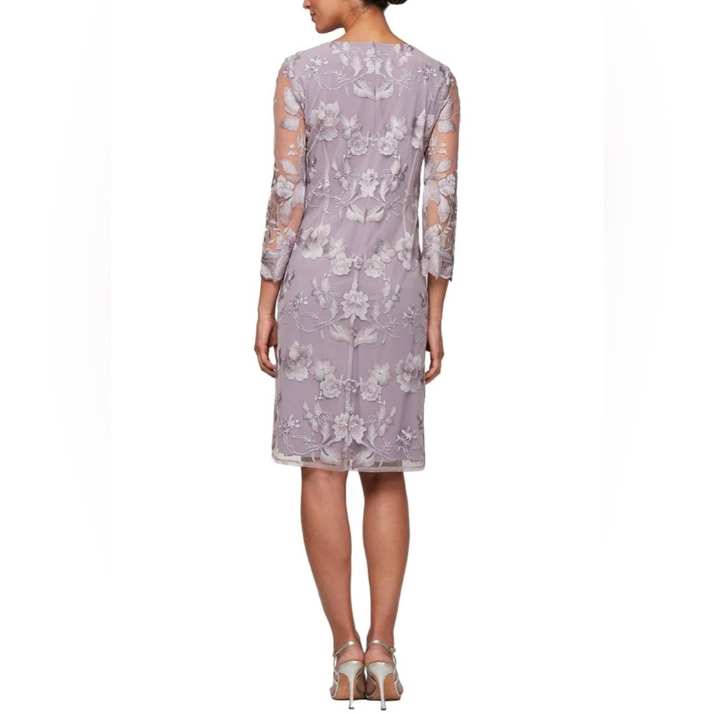 NWT Alex Evenings Midi Scoop Neck Shift Dress with Jacket Sizes 14 - Picture 2 of 8